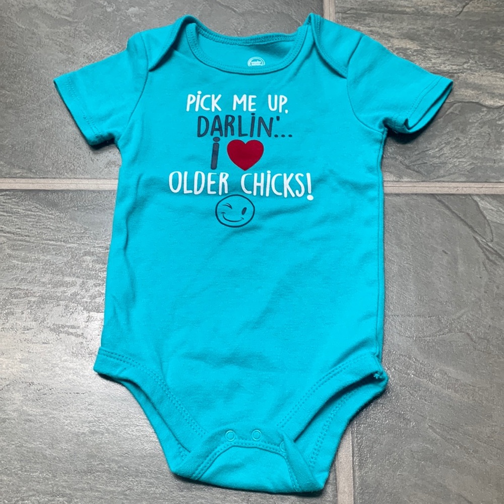 18M baby onesie blue tee